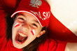 Photo: Polish girl, supporter with a flag Polish girl, supporter with a flag