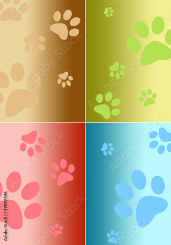 Illustration: Paw print borders Paw print borders
