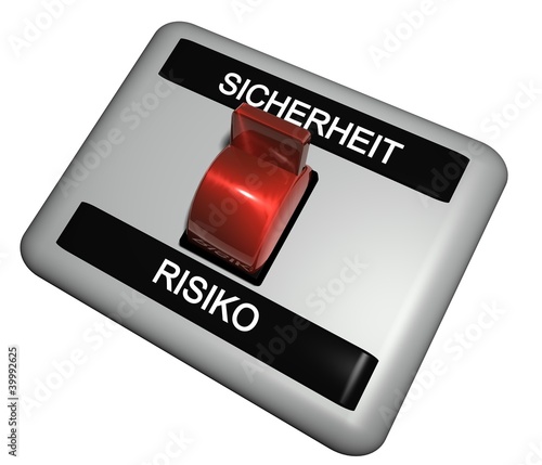 Illustration: 3D Schalter - SICHERHEIT - RISIKO 3D Schalter - SICHERHEIT - RISIKO