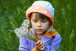 sad girl with dandelions