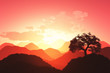 Beautiful Oriental Sunset 3D render
