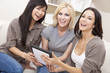 Three Women or Girl Friends Using Tablet Computer Three Women or Girl Friends Using Tablet Computer