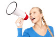 woman with megaphone