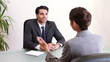 Video: Two business people talking during an interview Two business people talking during an interview