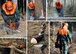 Woodcutter, forest work set