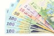 Romanian banknotes, close-up