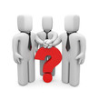 3d people with hands on top of question mark 3d people with hands on top of question mark