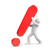 3d person with exclamation mark