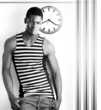 Timely man in stripes Timely man in stripes