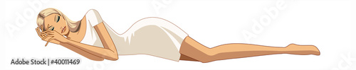 Vector: side view of woman sleeping side view of woman sleeping