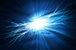 Electric  flash of lightning on a blue background