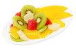 fruit salad isolated on white