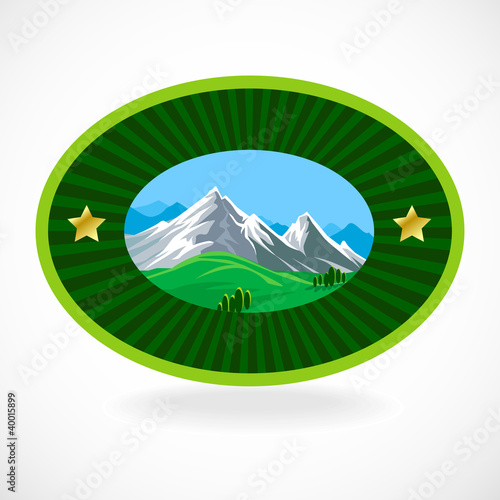 Vector: Premium - Mountain Label Premium - Mountain Label