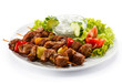 Grilled meat and vegetables