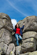 Girl climbing mountains