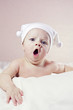 Little baby yawning