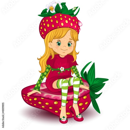 Vektor: Bimba fragolina- Strawberry girl Bimba fragolina- Strawberry girl