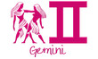 Gemini Zodiac Signs - Hot Pink