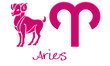 Aries Zodiac Signs - Hot Pink
