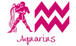 Aquarius Zodiac Signs - Hot Pink