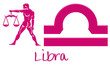 Libra Zodiac Signs - Hot Pink
