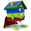 Maison verte et panneaux solaire