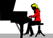 Woman whit piano