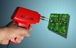 Soldering iron with an electronic board