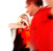 Woman in Domestic Abuse Relationship on White