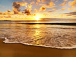 beautiful sunset on the  beach