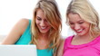 Happy women using a laptop