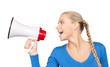 woman with megaphone
