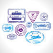 Grunge stamps design elements