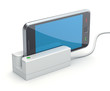 Mobile phone in the card reader