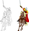 Vektor: knight on horse knight on horse