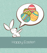 Social Easter bunny with painted egg