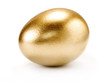 Golden egg isolated on white background.