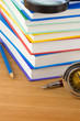 pile of books on wood pile of books on wood