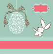 Tribal egg and Easter bunny background