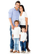 Happy family isolated