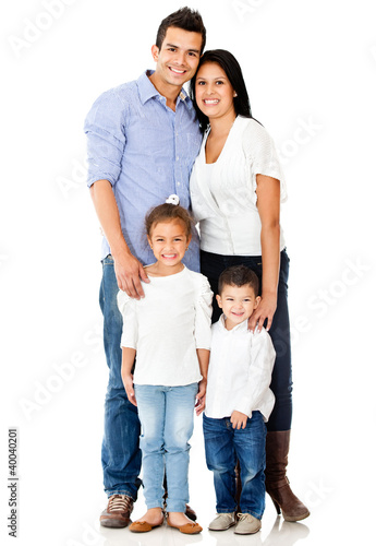 Photo: Happy family isolated Happy family isolated