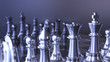 Schachfiguren Silber Blau