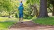 Video: Man walking with his son on shoulders Man walking with his son on shoulders