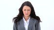 Video: Brunette businesswoman pulling her hair Brunette businesswoman pulling her hair