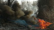 Video: Fire On Side Of The Road Fire On Side Of The Road