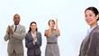 Business people clapping