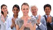 Video: Business people applauding together Business people applauding together