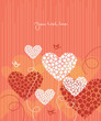 Love background with abstract hearts