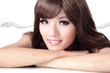 Sexy fashion woman smile face with water