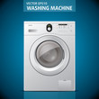 Closed washing machine. Vector